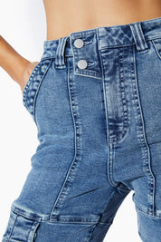 EVA DENIM SLIM CARGO | DENIM LIGHT WASH