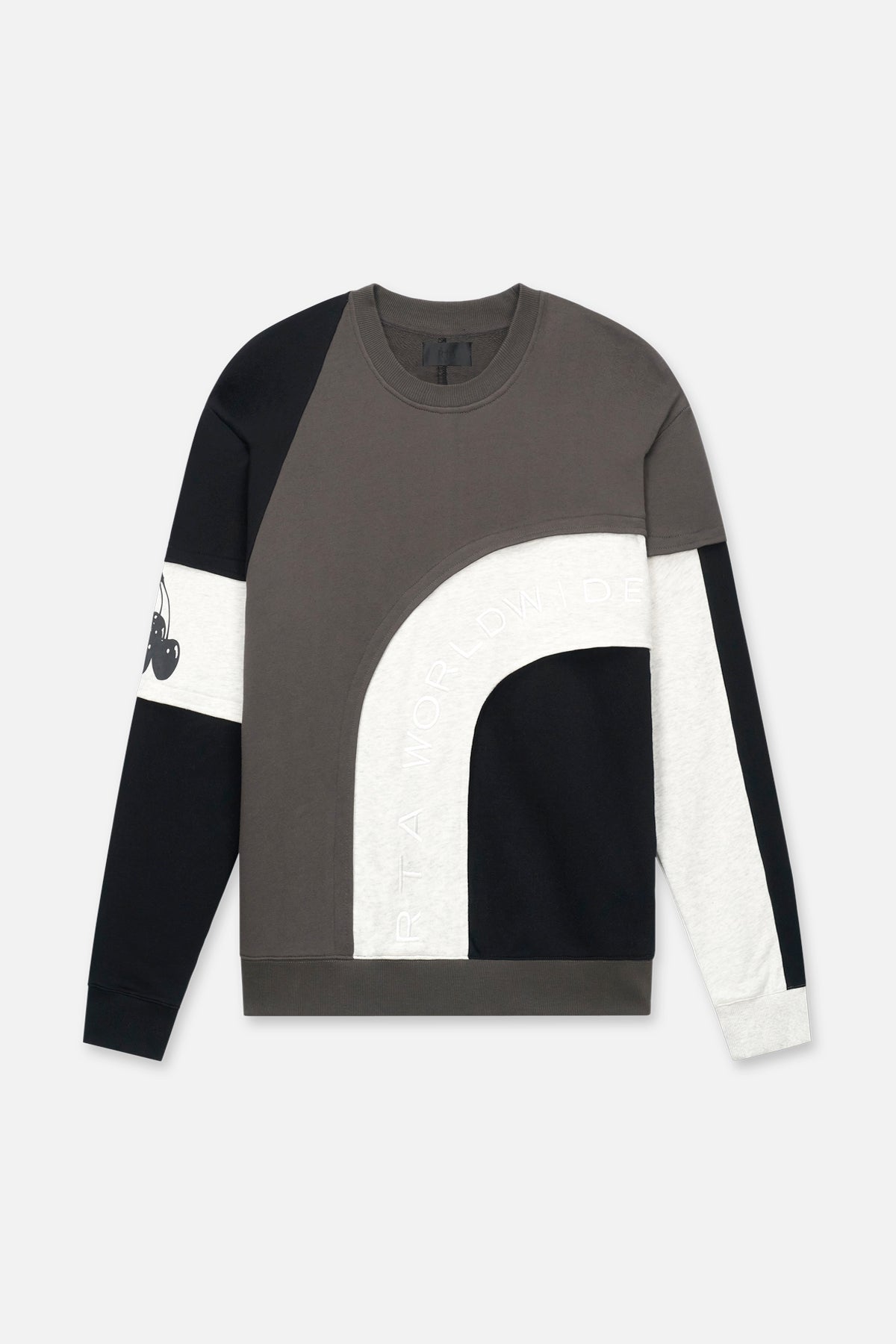 CHARLES SWEATSHIRT | BLACK WHITE GREY PATCHWORK