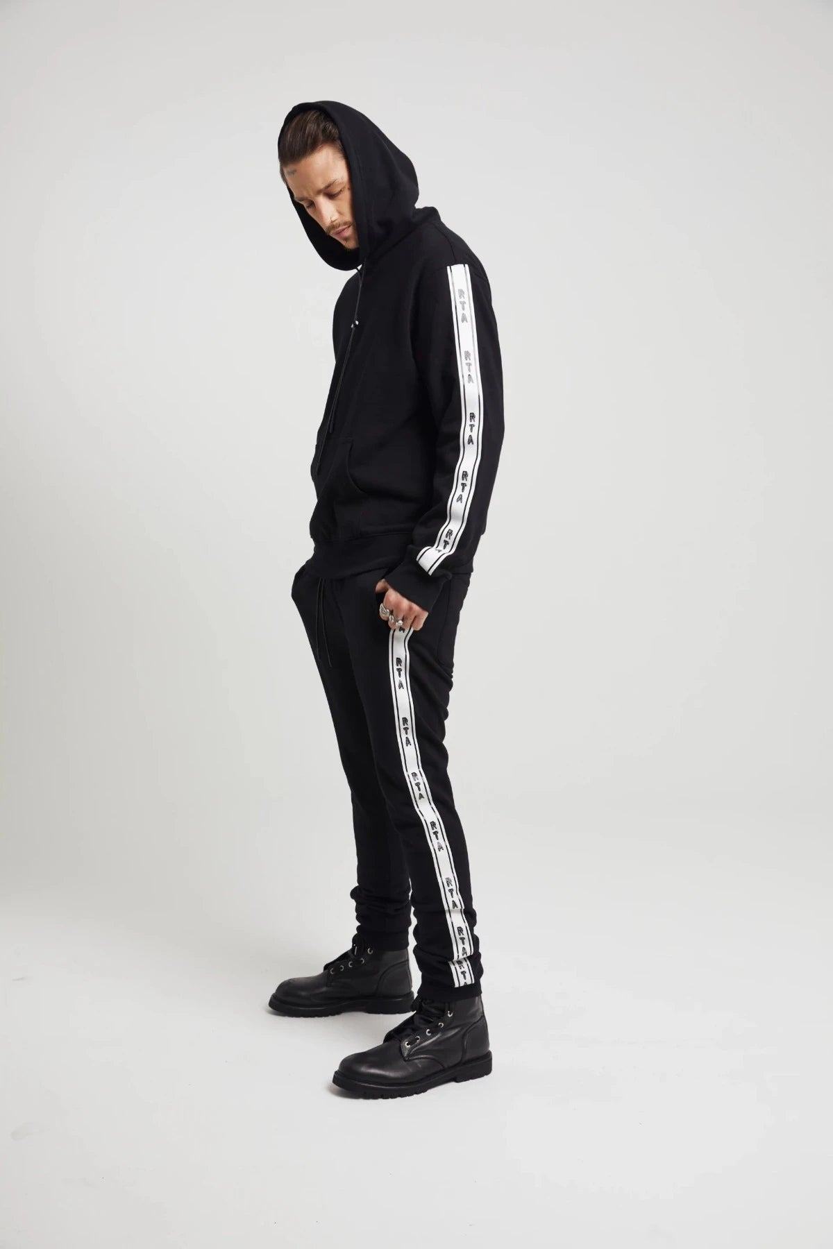 OWEN SWEATPANT | BLACK COLLEGIATE STRIPE