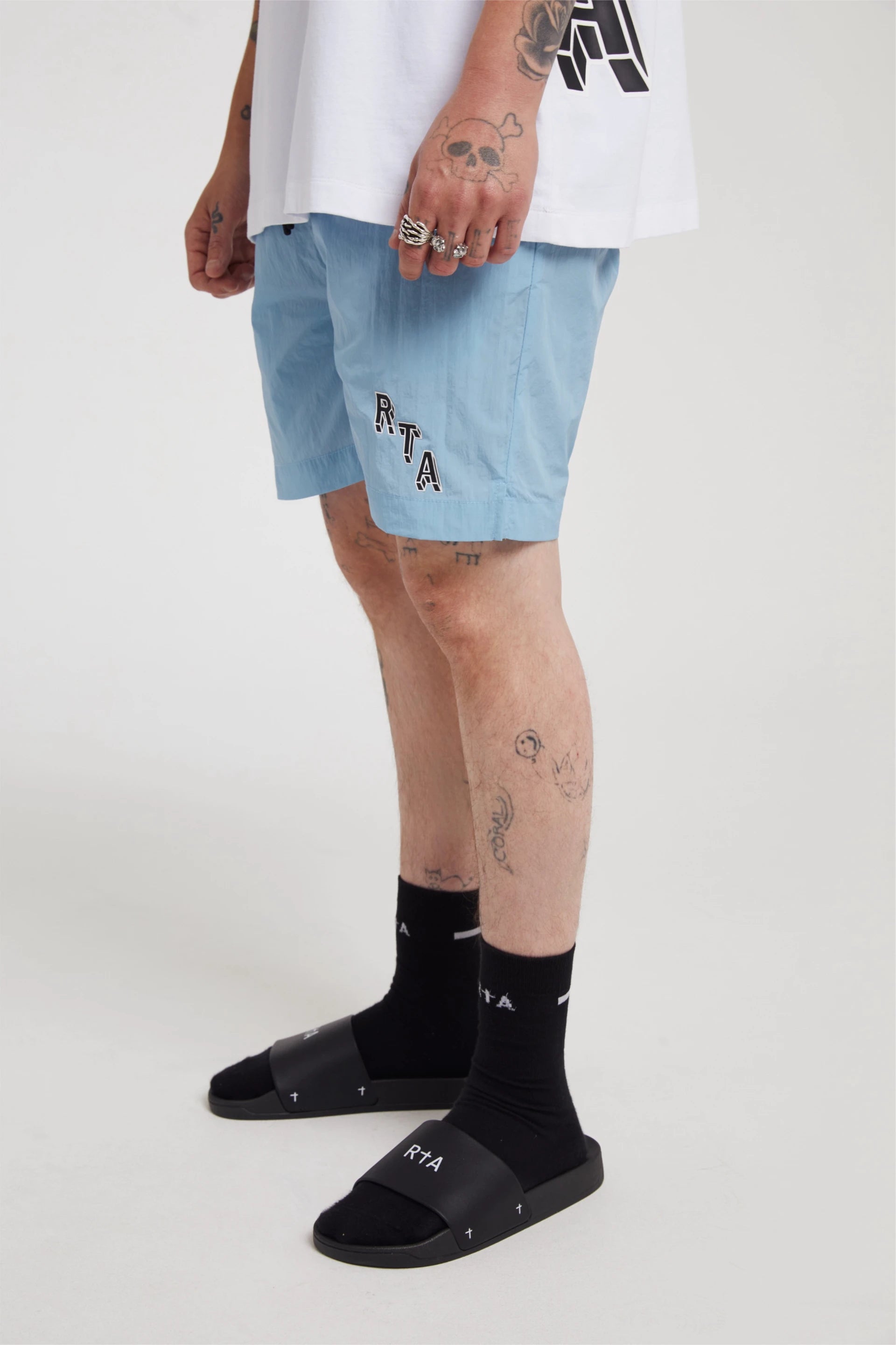 CLYDE SWIM SHORT | LIGHT BLUE COLLEGIATE