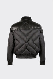 LEATHER CONTRAST PUFFER JACKET