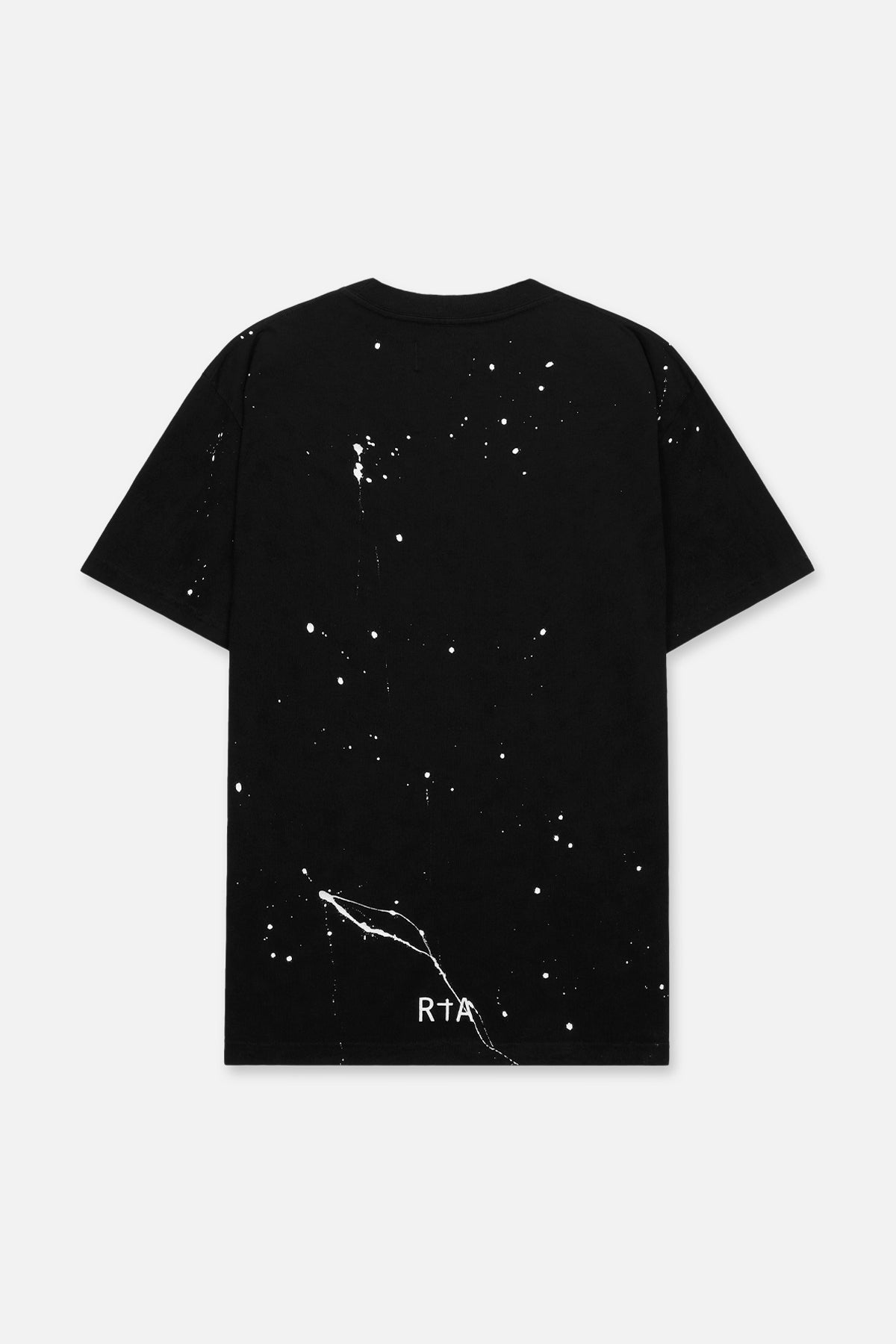 LIAM TEE | BLACK PAINT CHEST LOGO