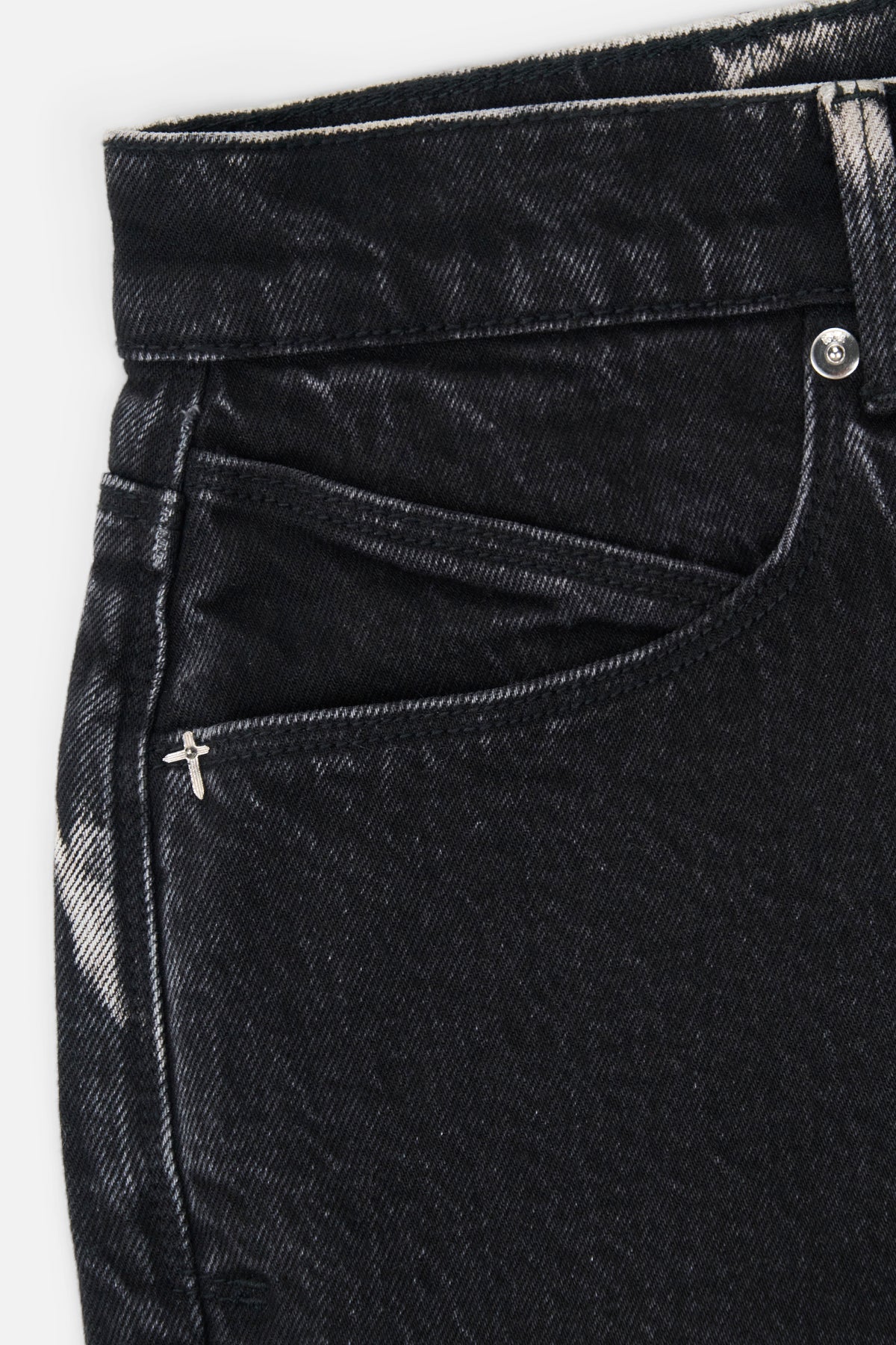 Men's Black Wide Leg Marble Denim | RTA