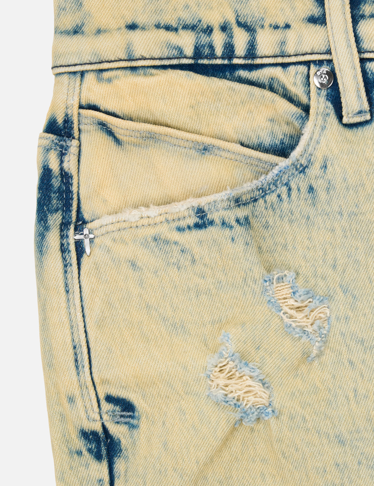 Moonstone Denim Ricardo Jean - Silver Cross Emblem Detail | RTA
