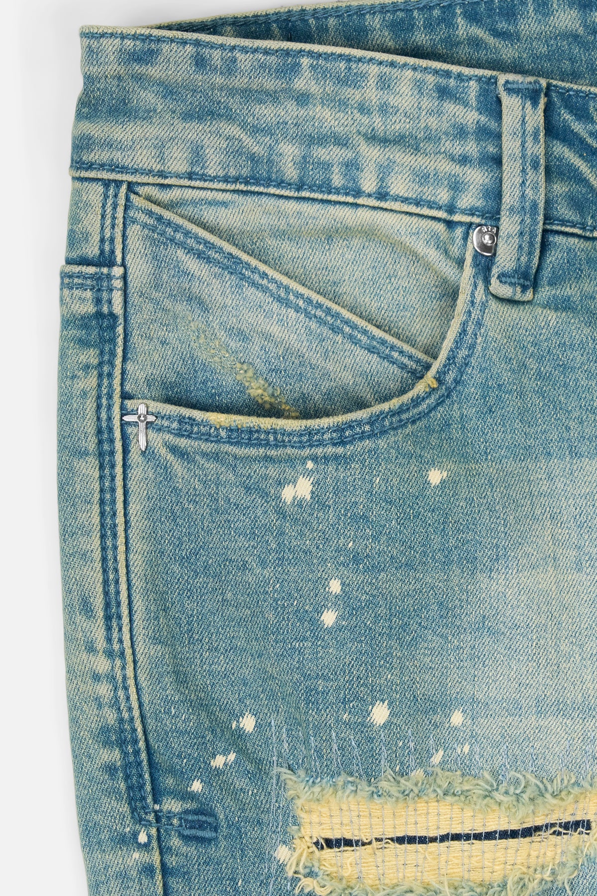 Men's Blue Distressed Skinny Jeans | RTA