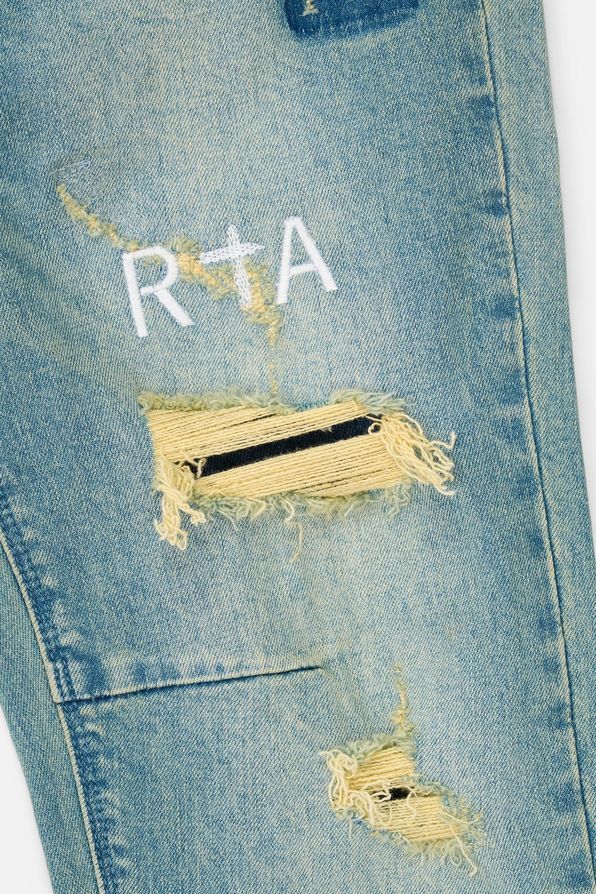 Men's Blue Distressed Skinny Jeans | RTA