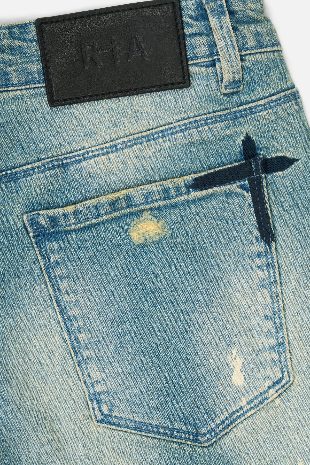 Men's Blue Distressed Skinny Jeans | RTA