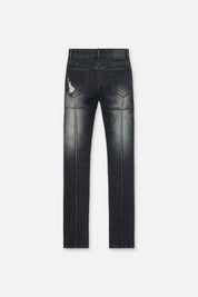 Black Distressed Clayton Skinny Jeans - Back View | RTA