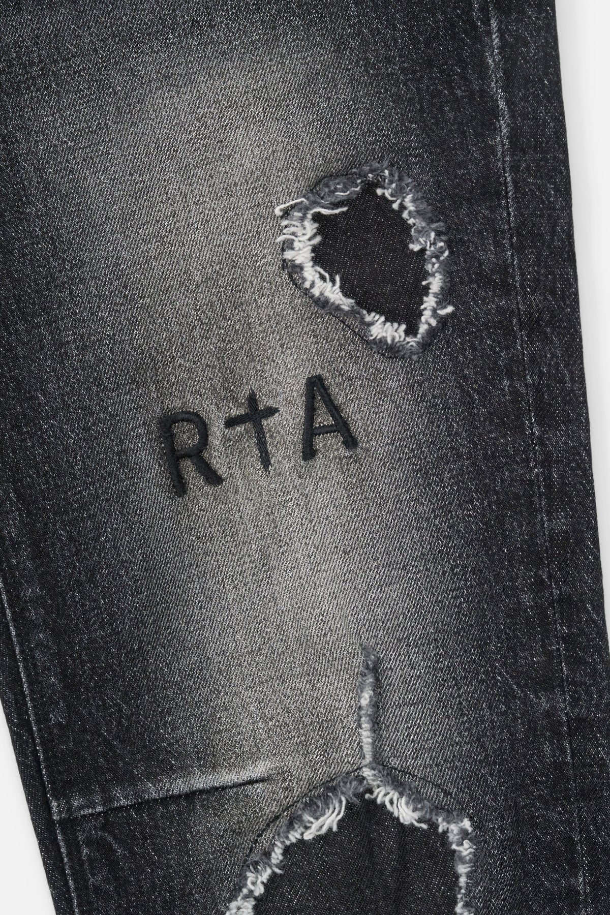 Black Denim Clayton Jeans - RTA Logo Detail | RTA
