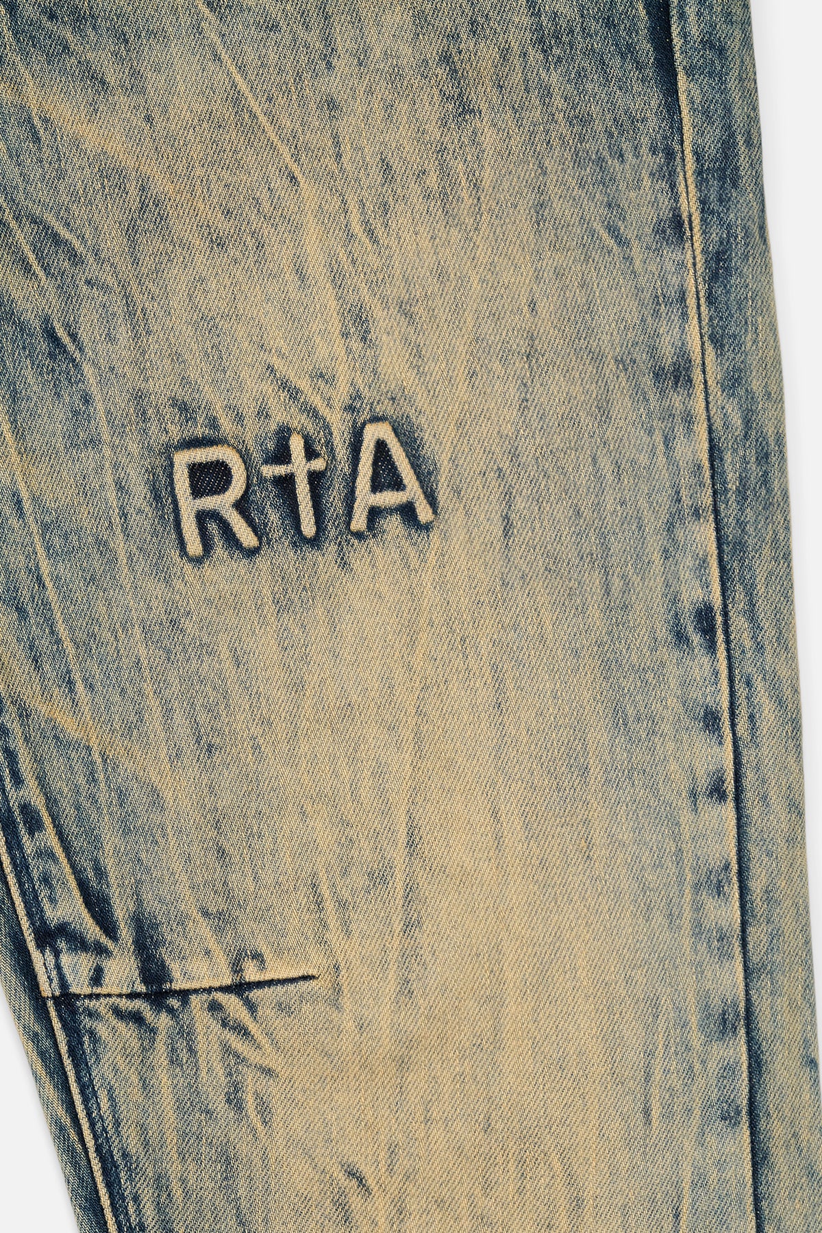 Aqua Marble Jean RTA Logo Detail - Close-Up | RTA
