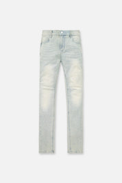 Ice Blue Denim Bryant Skinny Jeans Frozen Fade - Front View | RTA