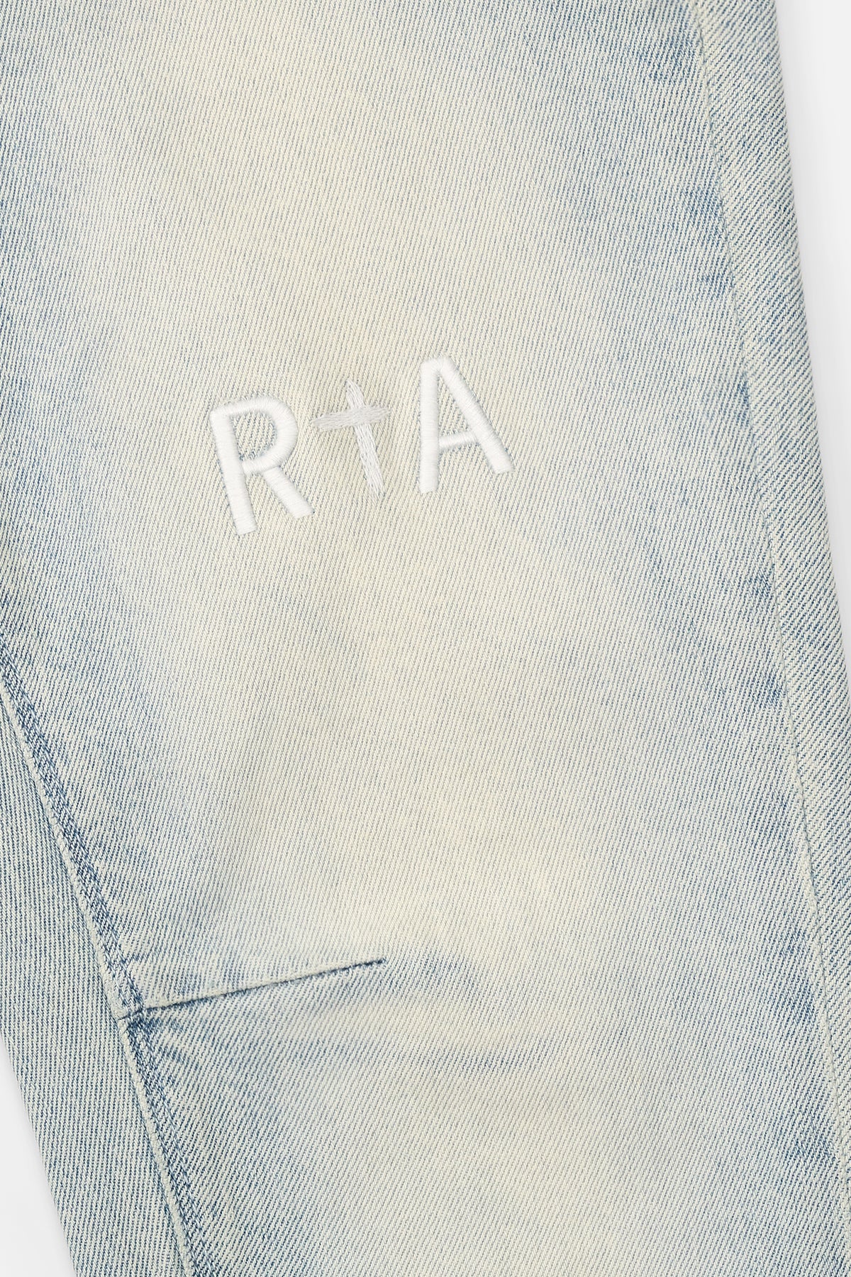 Ice Blue Denim Bryant Jeans - RTA Logo Embroidery Detail | RTA