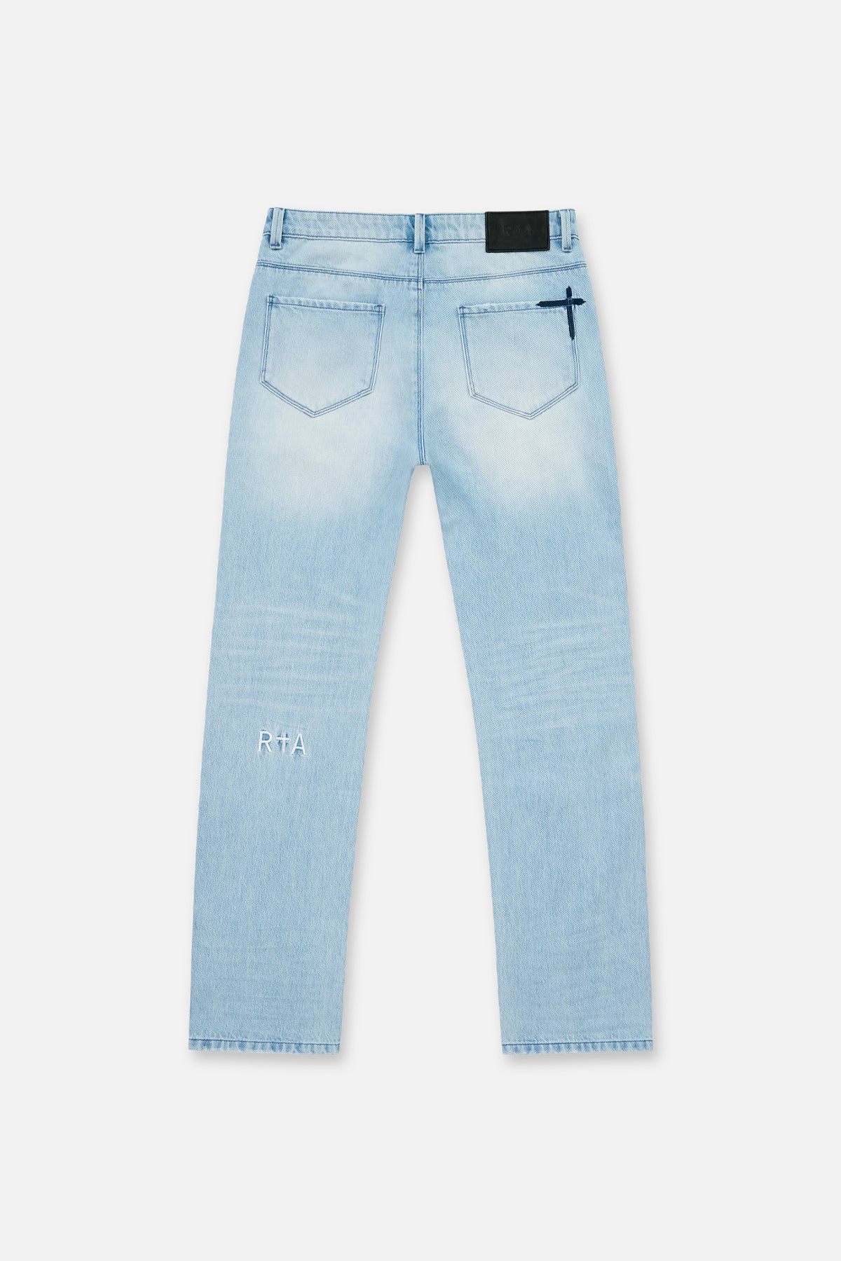 Haru Slim Fit Jean Soft Horizon - Flat Lay Back with Signature Cross Embroidery | RTA
