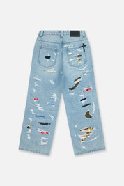 FRANCO WIDE LEG JEAN | FRAYED INDIGO