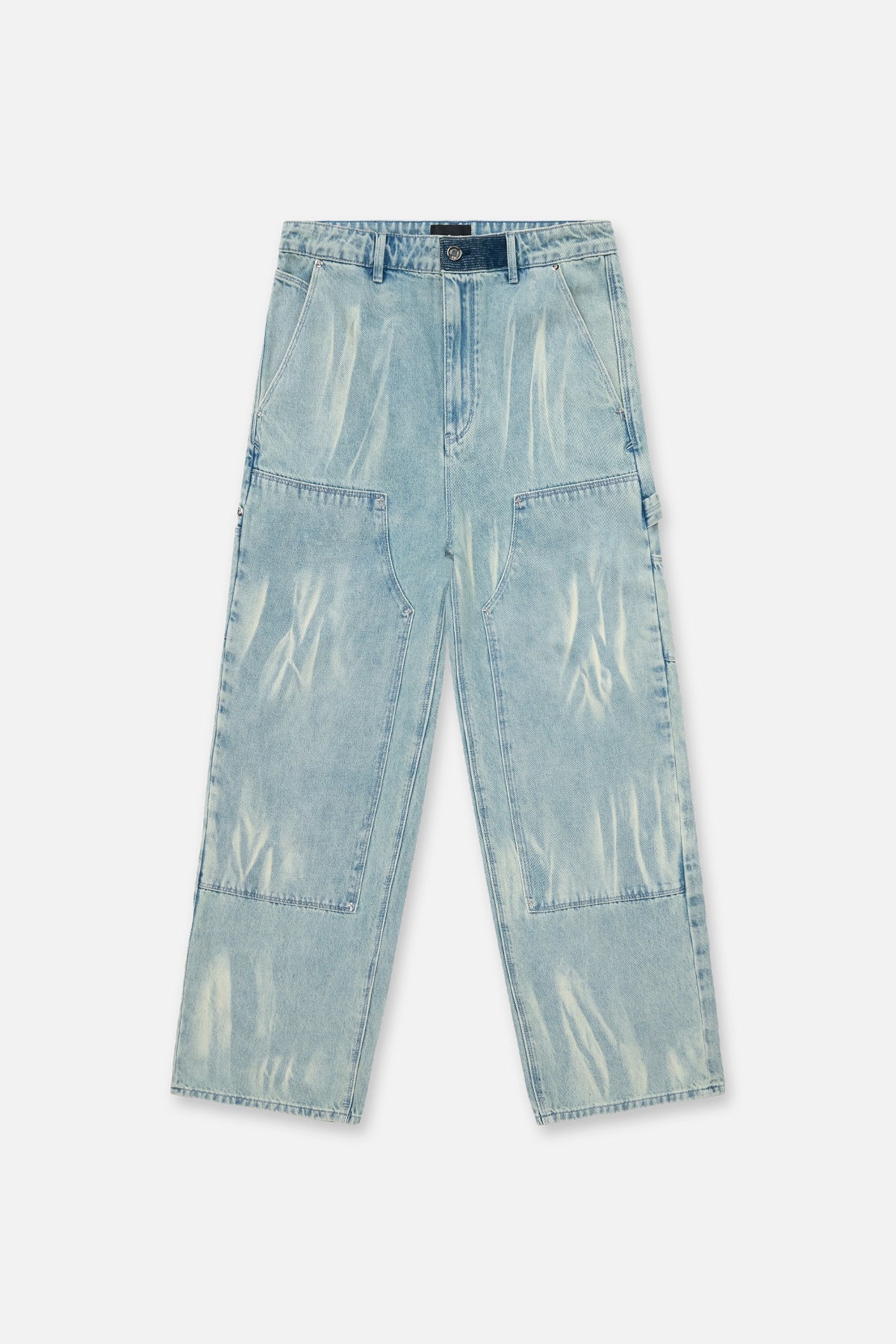 Sky Vein Cotton Santiago Carpenter Jeans - Front View | RTA