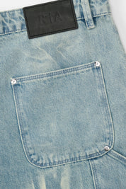 Sky Vein Cotton Carpenter Jeans - RTA Logo Patch Detail | RTA