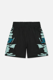 UDO BOXING SHORT | BLACK LIGHT TEAL RACING