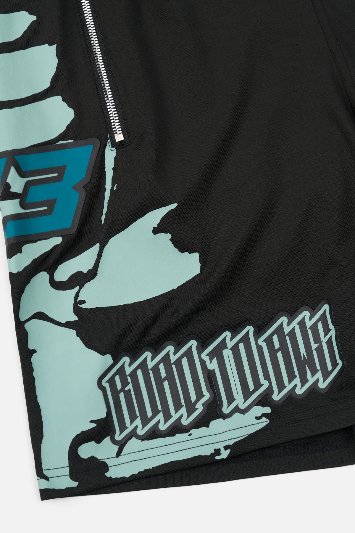 UDO BOXING SHORT | BLACK LIGHT TEAL RACING