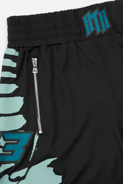 UDO BOXING SHORT | BLACK LIGHT TEAL RACING