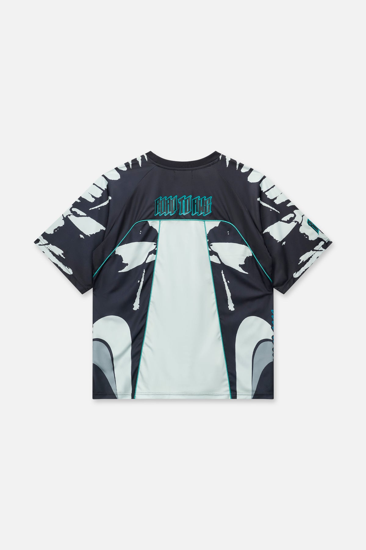 SOREN BIKE SHIRT | BLACK LIGHT TEAL RACING