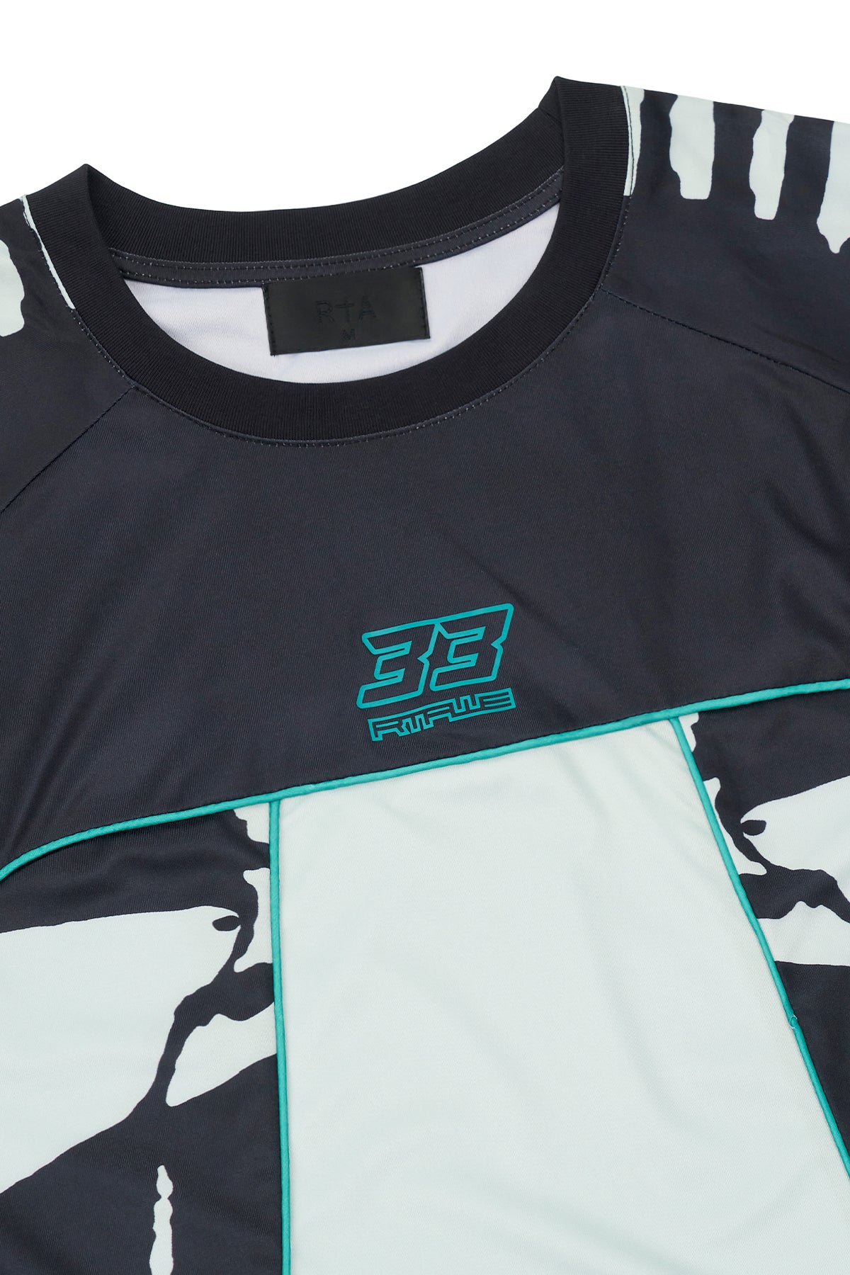 SOREN BIKE SHIRT | BLACK LIGHT TEAL RACING