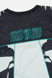 SOREN BIKE SHIRT | BLACK LIGHT TEAL RACING
