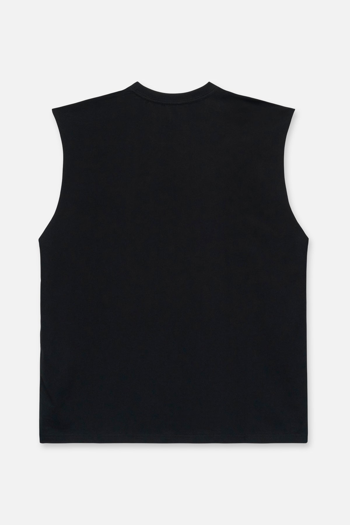 Black Terry Muscle Tee with Cursive Logo - Back View | RTA