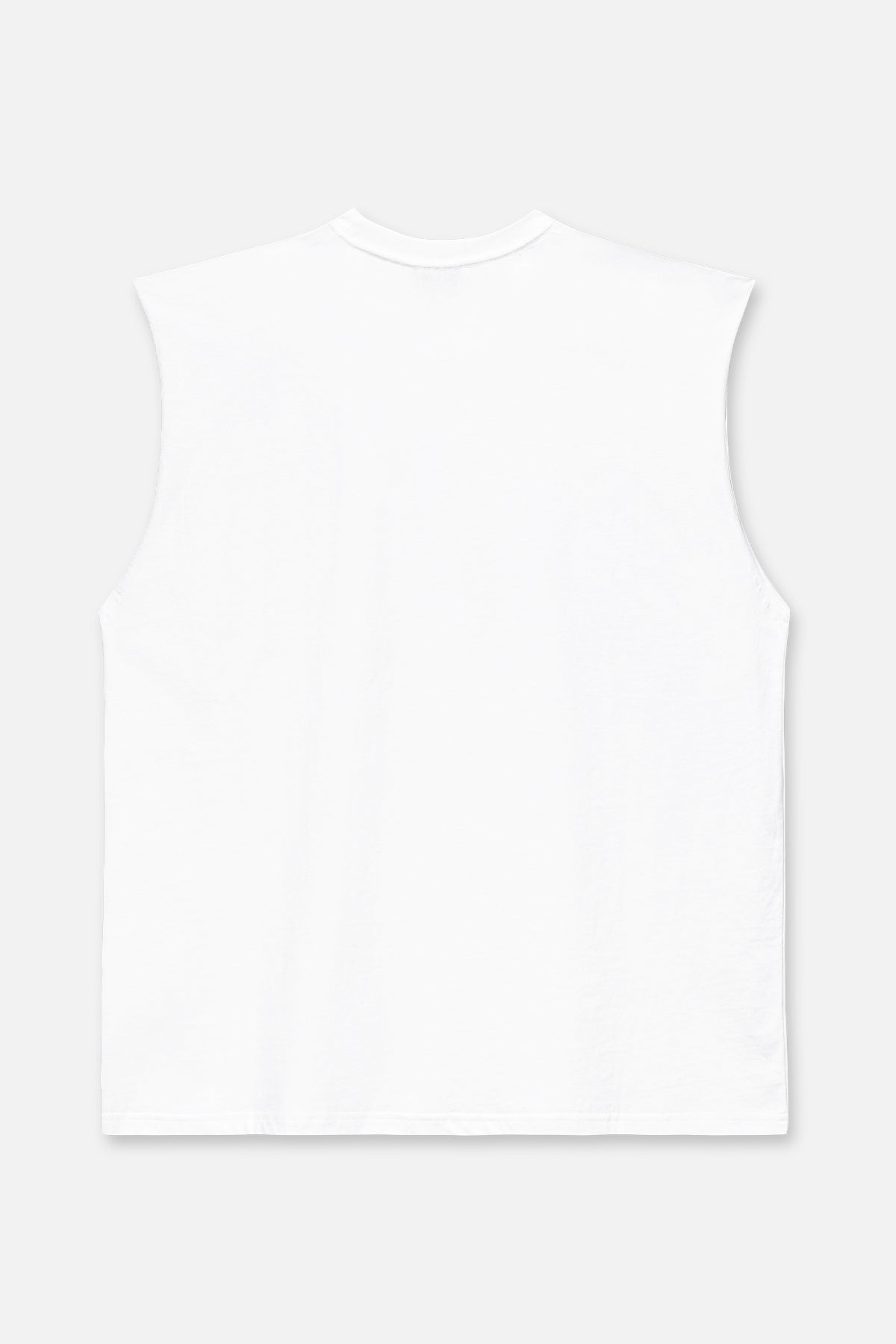 White Cotton Terry Muscle Tee - Back View | RTA