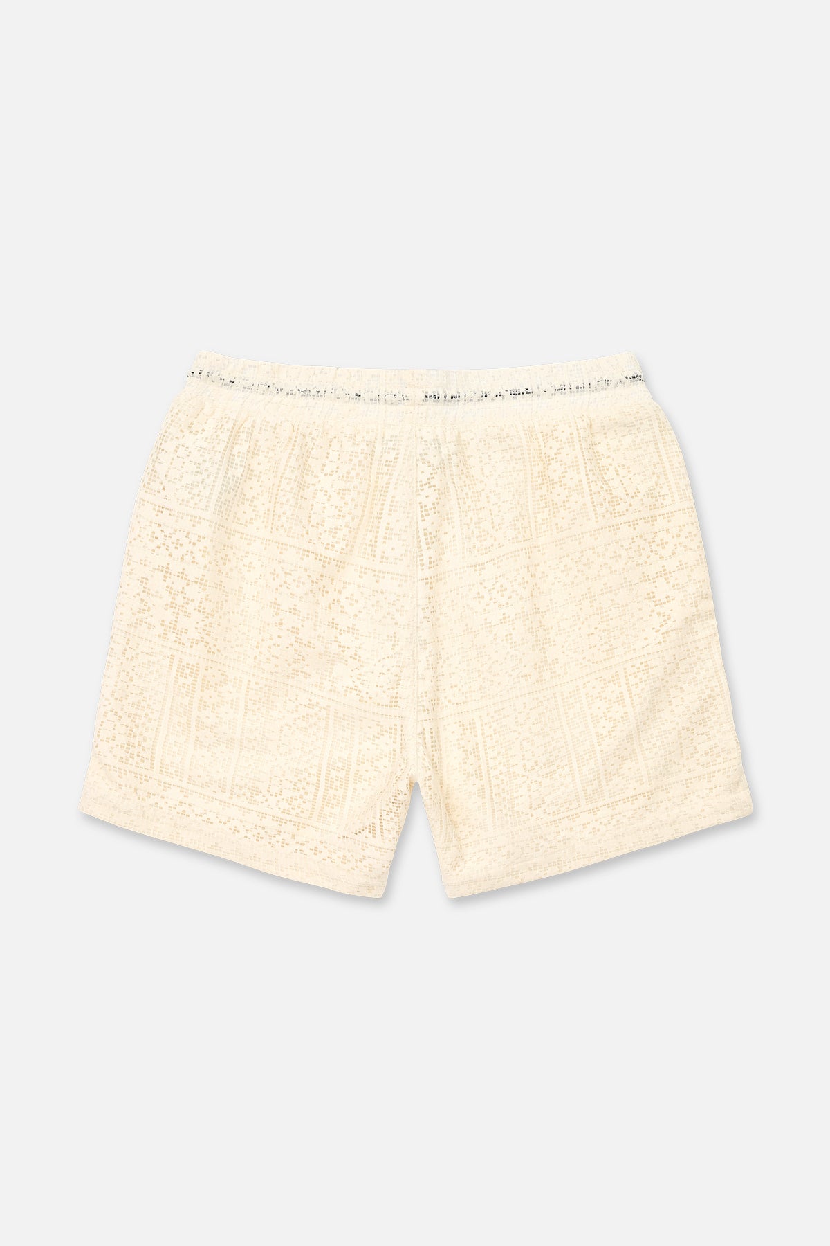 Sand Crochet Clyde Shorts - Back View Flat Lay | RTA