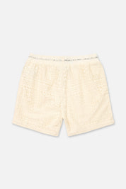 Sand Crochet Clyde Shorts - Back View Flat Lay | RTA