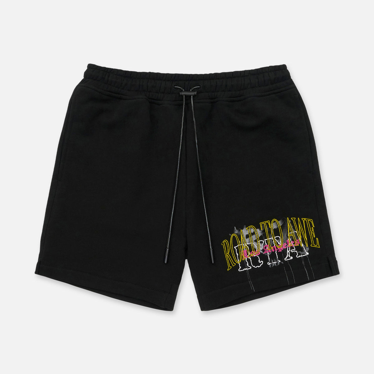 Black Cotton Clyde Short Mixed Logo Graphic - Front View | RTA