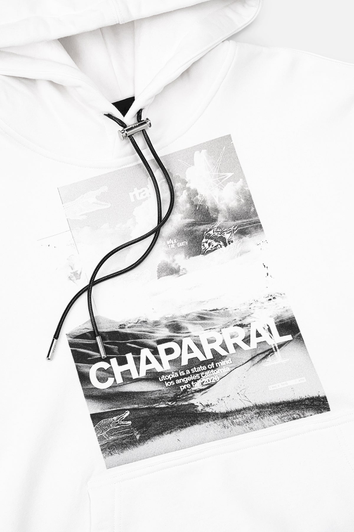 Dion Hoodie Chaparral Graphic Close-Up with Metal Drawstring Hardware Detail | RTA