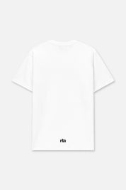 White Cotton Liam Tee - Back View with RTA Logo | RTA