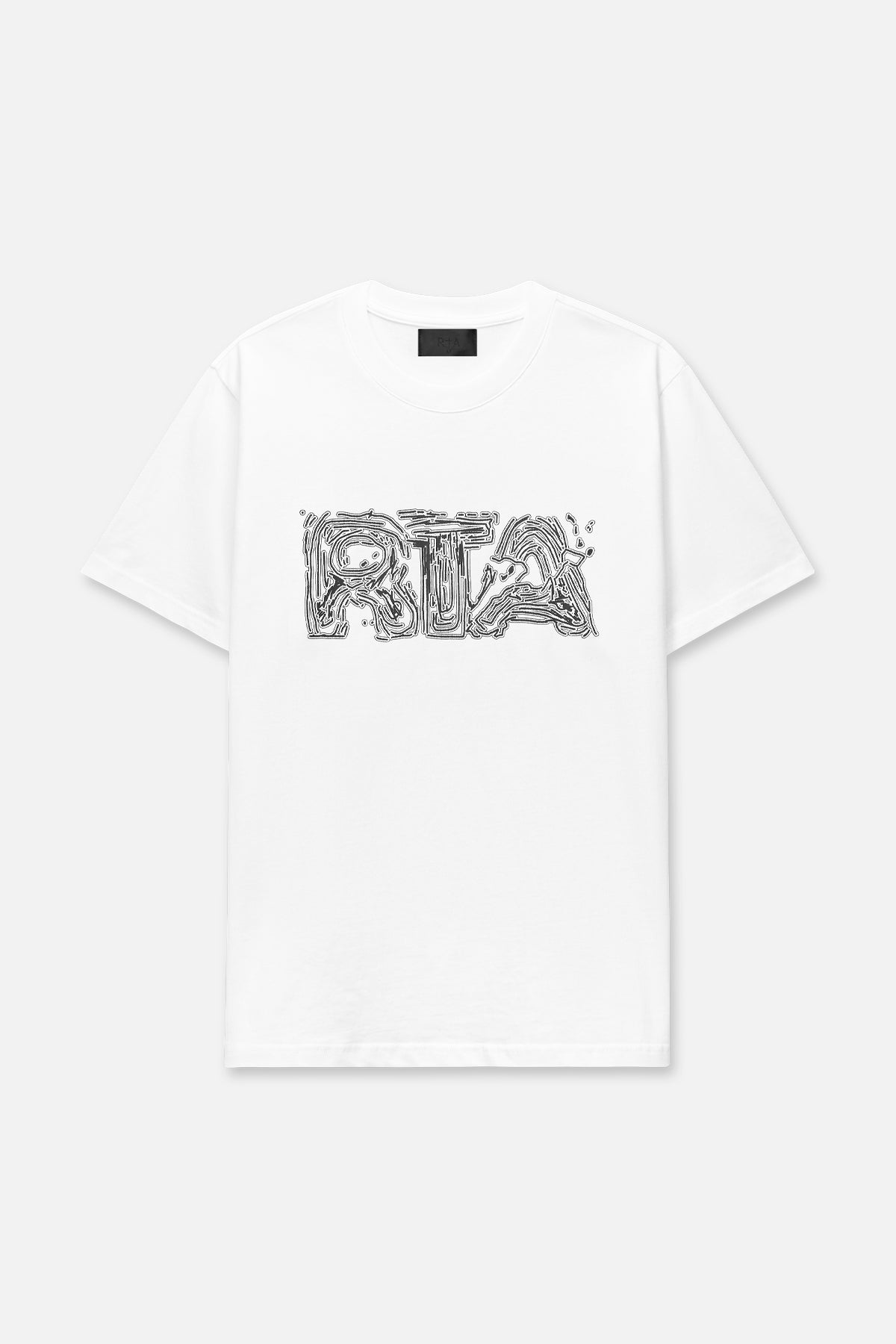 LIAM SHORT SLEEVE TEE | WHITE TOPOGRAPHIC LOGO