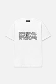 LIAM SHORT SLEEVE TEE | WHITE TOPOGRAPHIC LOGO