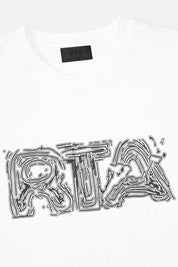 LIAM SHORT SLEEVE TEE | WHITE TOPOGRAPHIC LOGO