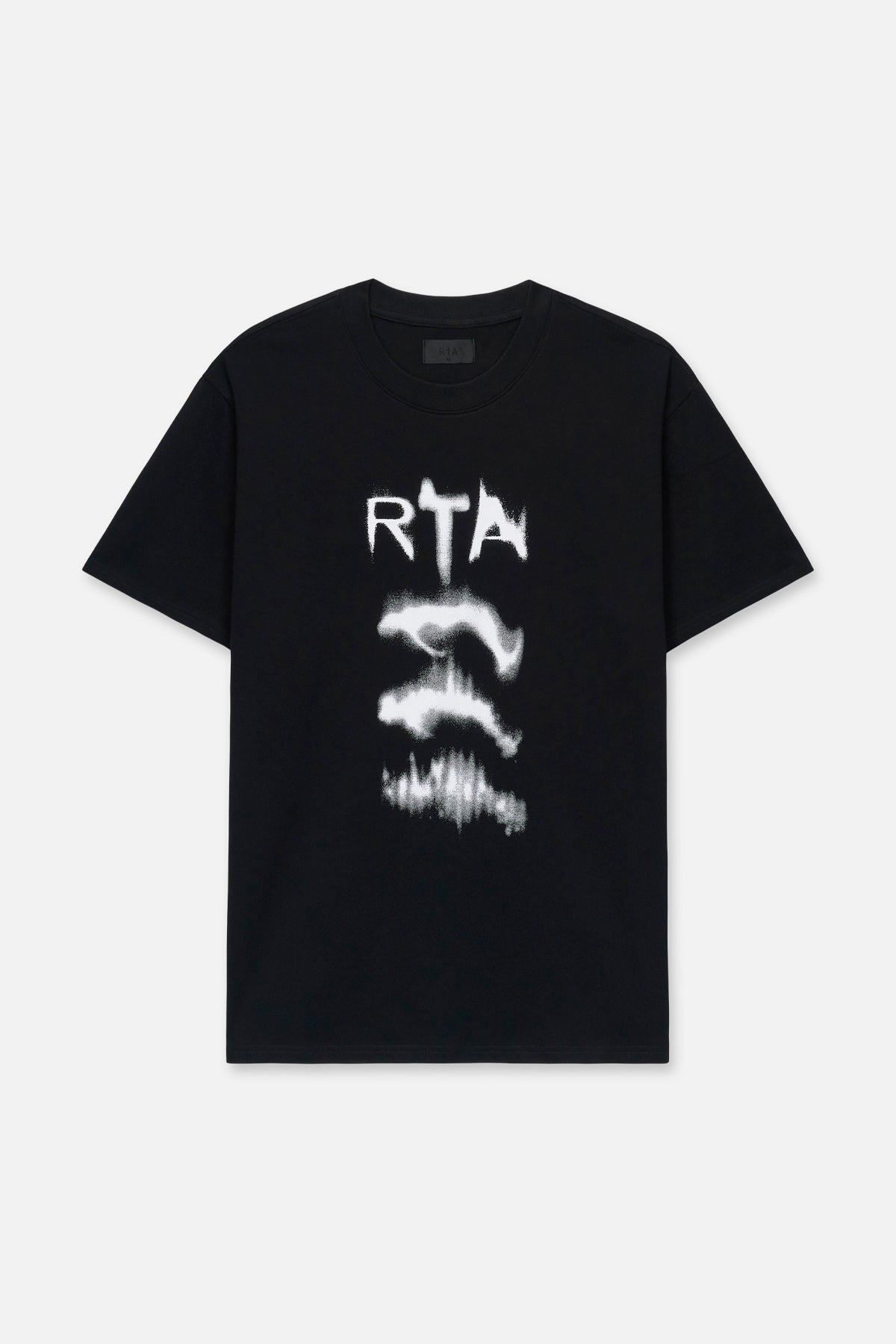 Black Cotton Colin Oversized Short Sleeve Tee with Ascending RTA Graphics - Front View | RTA