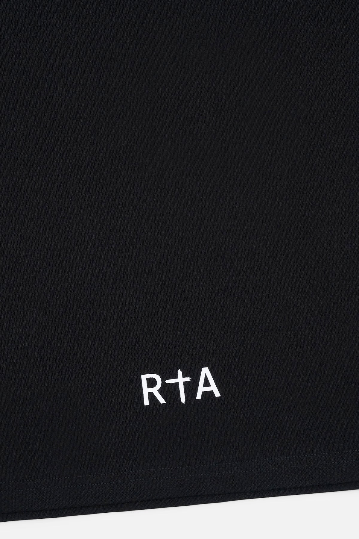 Black Cotton Colin Oversized Tee - Bottom Hem Detail with RTA Logo | RTA