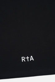 Black Cotton Colin Oversized Tee - Bottom Hem Detail with RTA Logo | RTA