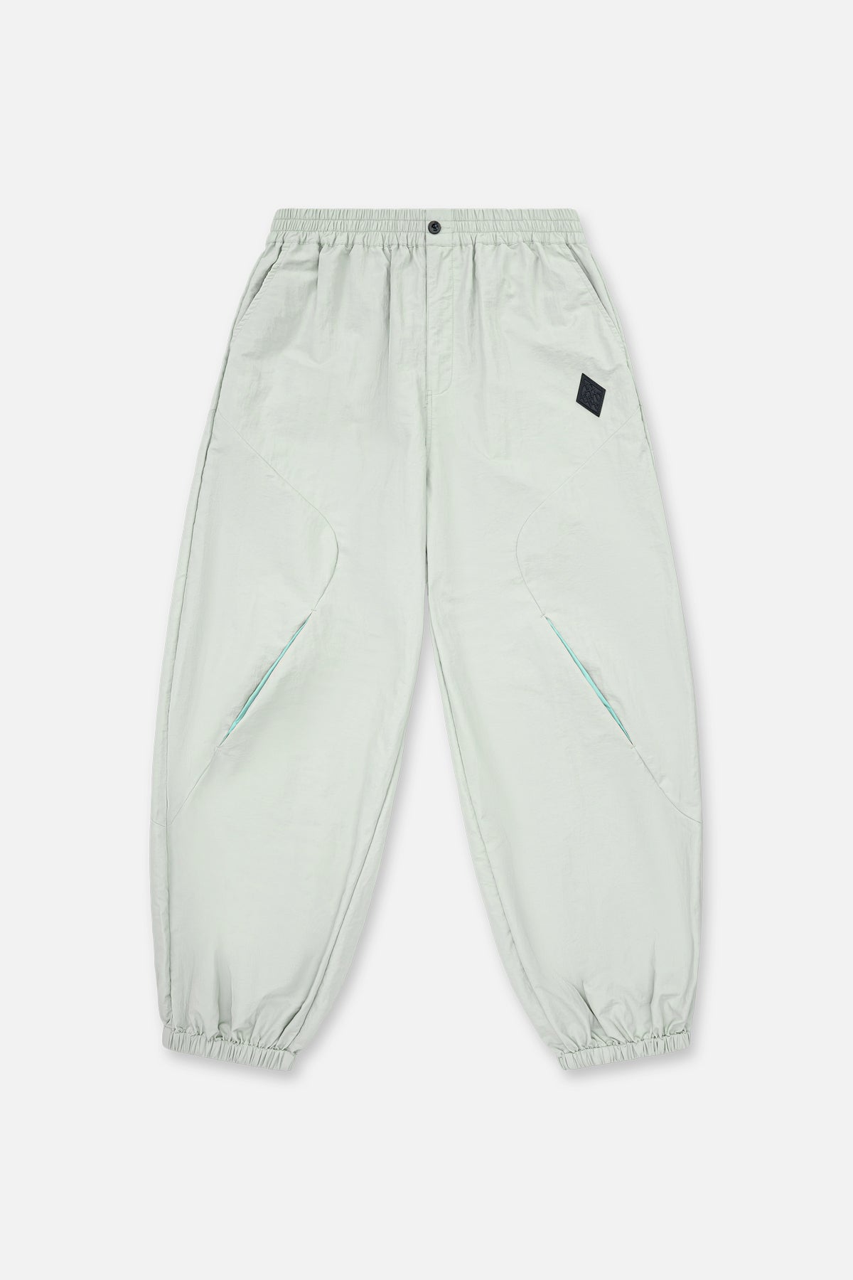 Smoke Grey Nylon Parachute Pant - Front View | RTA