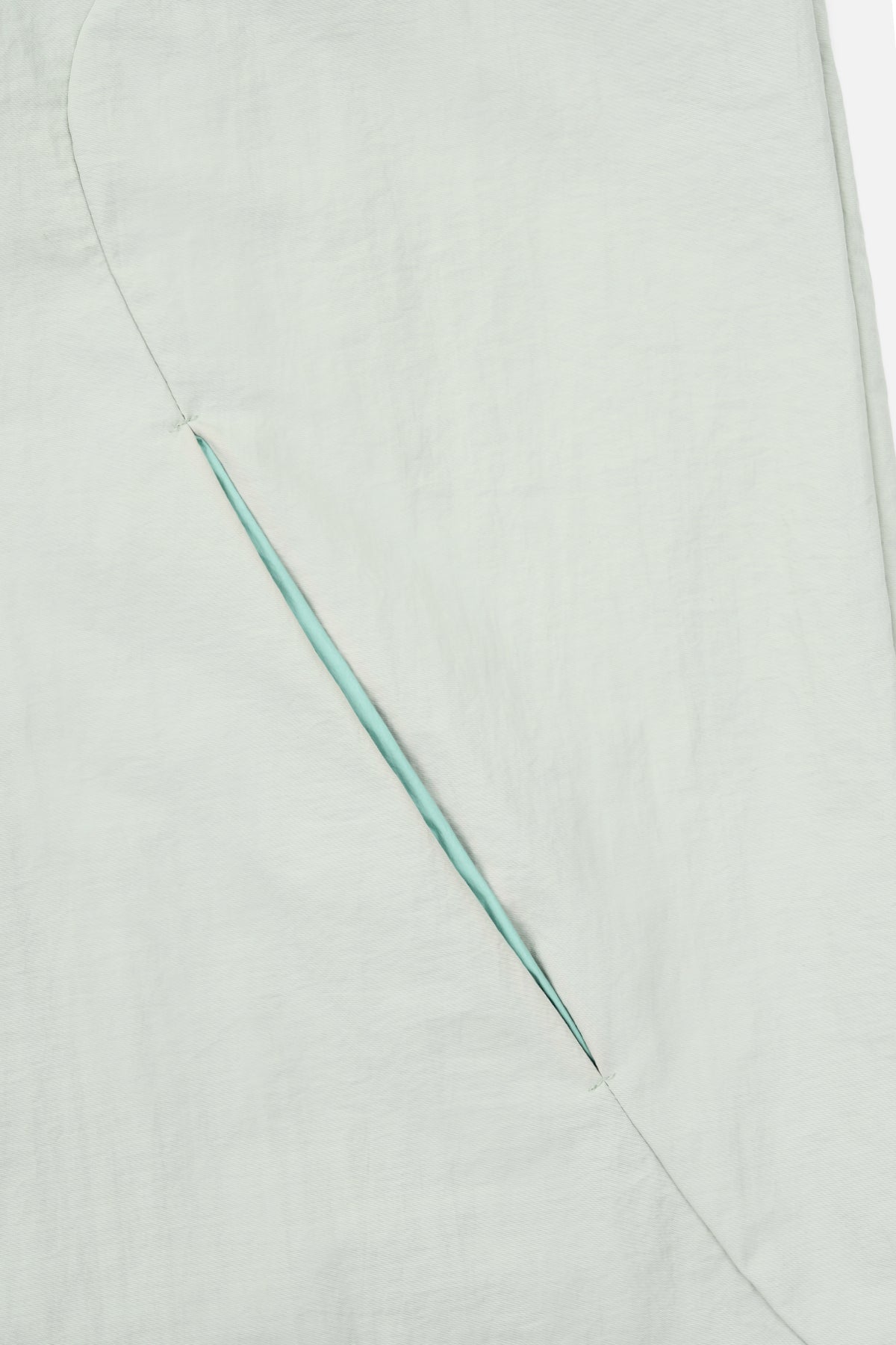 Smoke Grey Parachute Pant Teal Lining Seam Detail - Close-Up | RTA