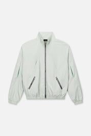 Smoke Nylon Eero Parachute Jacket - Front View, Zip Pockets & Mock Neck | RTA