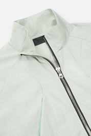 Smoke Nylon Eero Parachute Jacket - Zipper & Collar Close-Up Detail | RTA