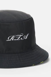 Black Streetwear Bucket Hat with Embroidered RTA Logo - Side Detail | RTA