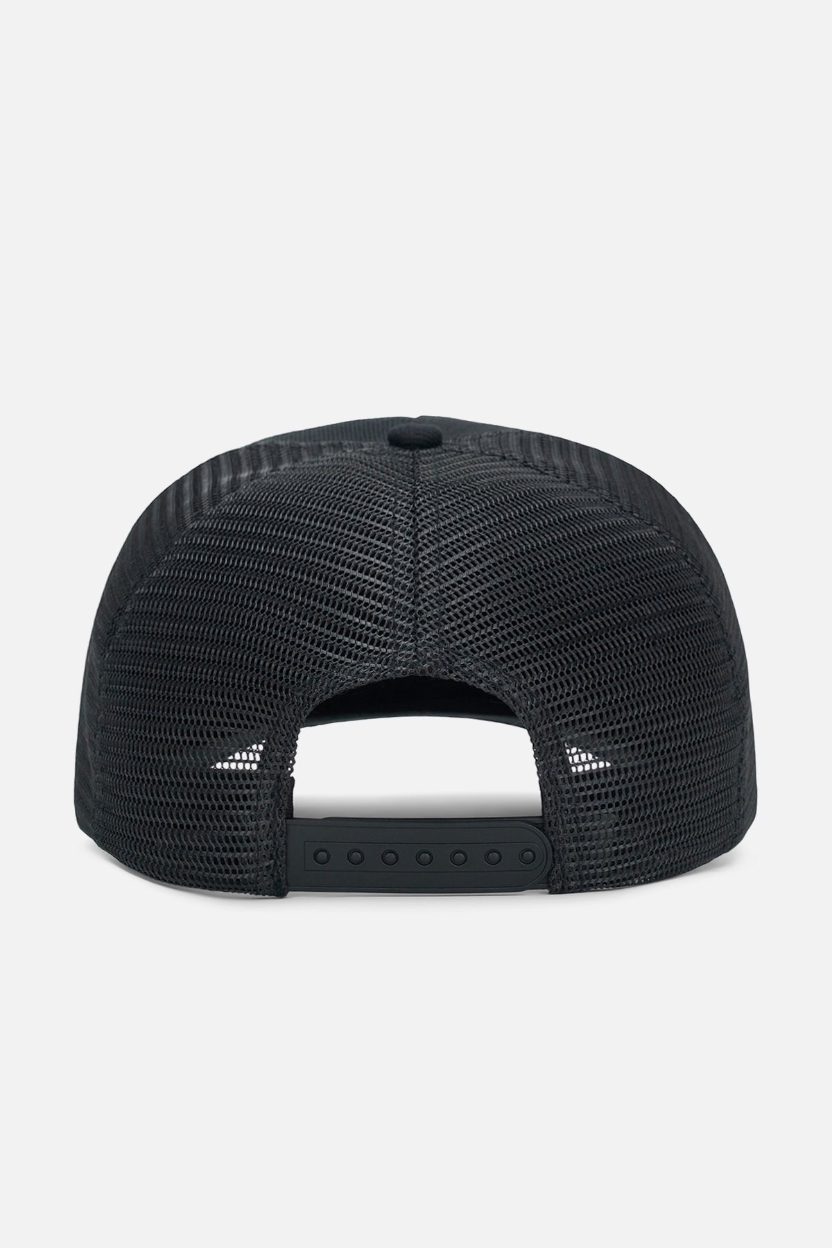 Black Mesh Trucker Hat with Snapback Closure - Back View | RTA