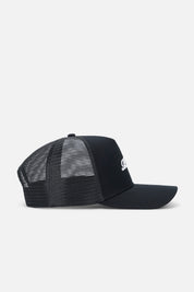Black Gideon Trucker Hat with Mesh Back - Side Profile | RTA