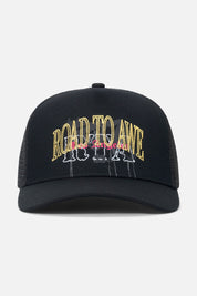 GIDEON TRUCKER HAT | BLACK MIXED LOGO
