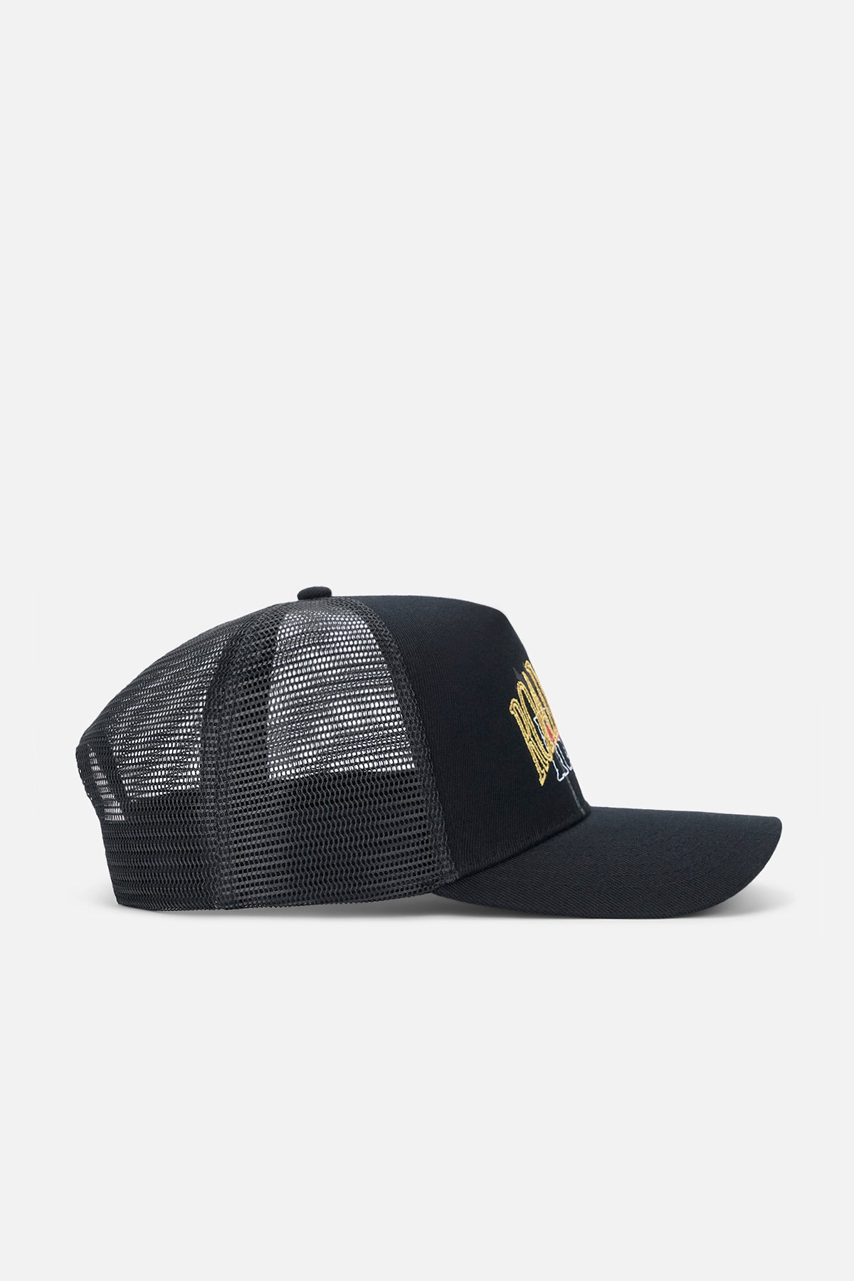 GIDEON TRUCKER HAT | BLACK MIXED LOGO