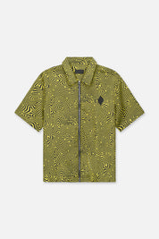 ZENO ZIP UP SHIRT | BLACK TOPOGRAPHY