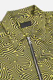 ZENO ZIP UP SHIRT | BLACK TOPOGRAPHY